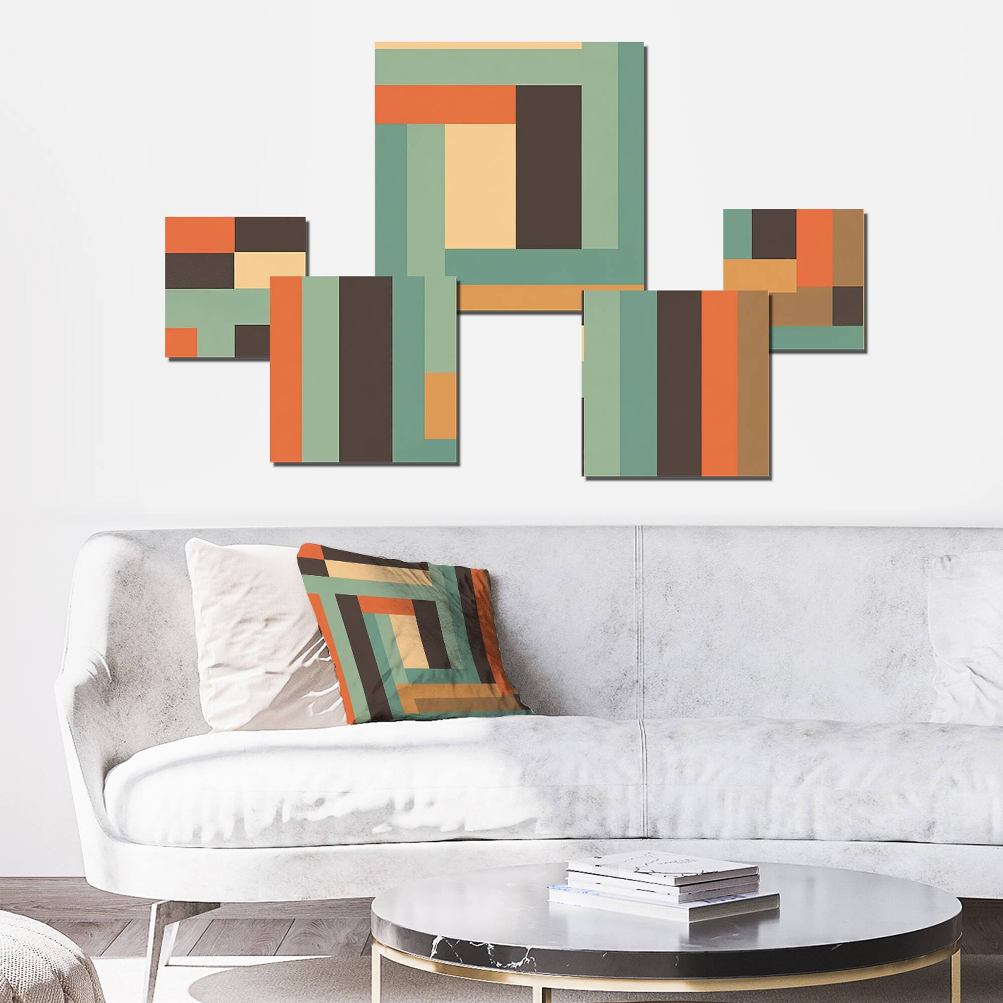 Designart "Vintage Midcentury Graphics V" Modern Midcentury Metal Wall